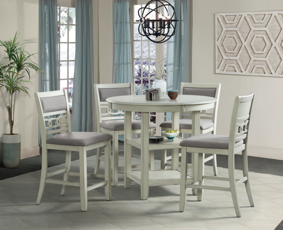 White and gray counter discount height dining set
