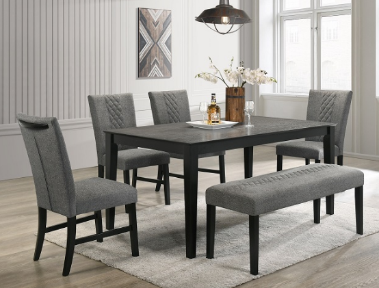 2309T-6P ARLENE DINING SET WITH BENCH