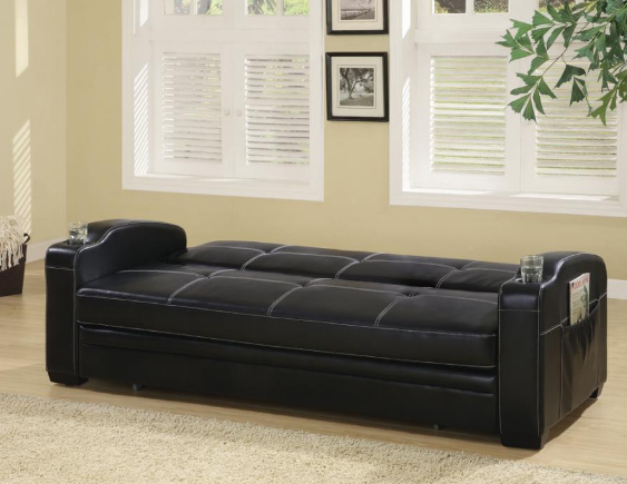 Black futon with cup holders online