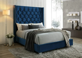 B9840 CAMA BEVERLY TERCIOPELO MARINO TELA - AZUL