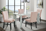 BELLINI MARBLE RECTANGULAR DINING SET TABLE & 6 CHAIRS