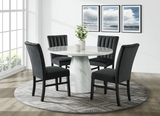 BELLINI MARBLE ROUND DINING SET TABLE & 4 CHAIRS