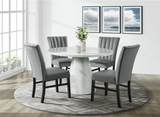 BELLINI MARBLE ROUND DINING SET TABLE & 4 CHAIRS