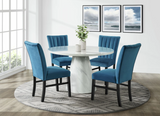 BELLINI MARBLE ROUND DINING SET TABLE & 4 CHAIRS