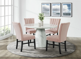 BELLINI MARBLE ROUND DINING SET TABLE & 4 CHAIRS