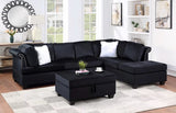 S5151 AVA 3PCS SECTIONAL LIVING ROOM SET WITH OTTOMAN - BLUE