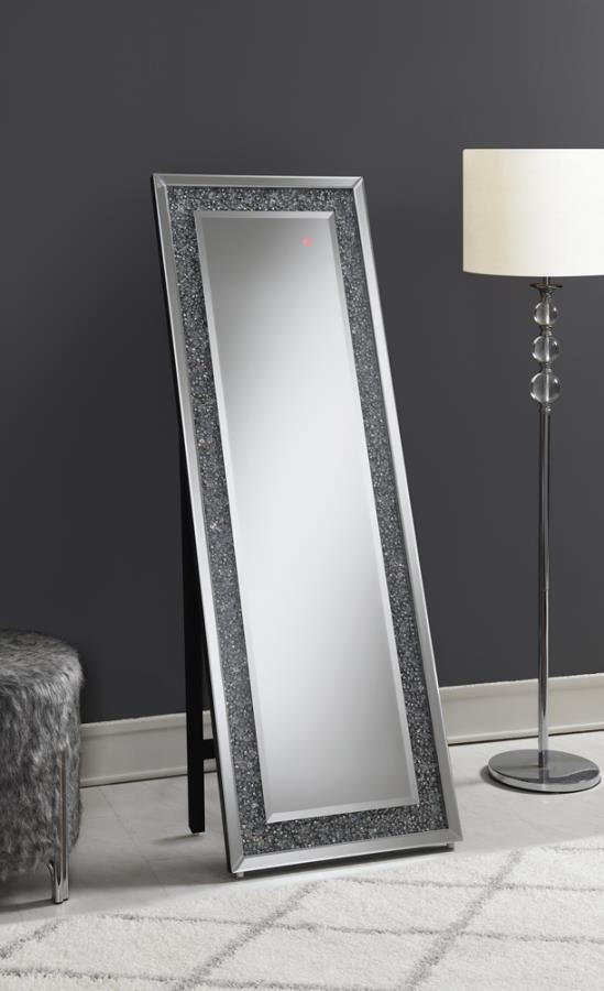 G961427 CARISI STANDING MIRROR WITH LED LIGHTING - SILVER