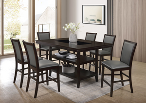 CONDOR ESPRESSO GRAY COUNTER HEIGHT DINING TABLE CHAIRS