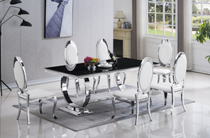 D2021 - TABLE & 6 CHAIRS DINING SET - WHITE