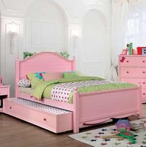 DANI TWIN / FULL SIZE BED WITH TRUNDLE - PINK