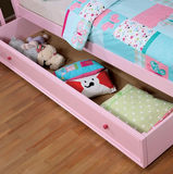 DANI TWIN / FULL SIZE BED WITH TRUNDLE - PINK