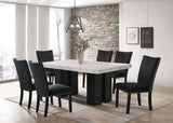 FINLAND BLACK (GENUINE MARBLE)  TABLE & 6 CHAIRS DINING SET