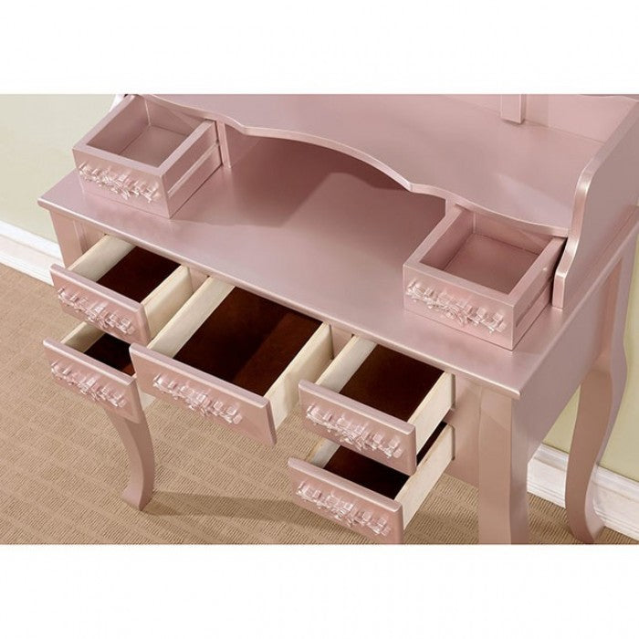 Harriet Rose Gold Vanity with Stool