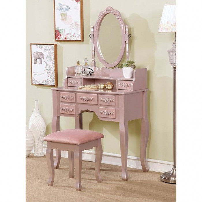 Harriet Rose Gold Vanity with Stool