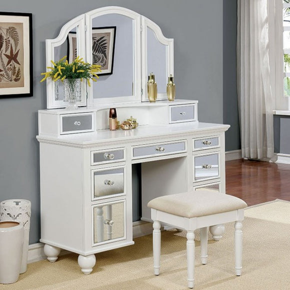 TRACY VANITY WITH STOOL - WHITE