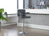HHC2494 GREY ADJUSTABLE BARSTOOL WITH ARMS