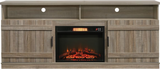 HAYWARD 75 INCH TV STAND WITH ELECTRIC FIREPLACE - BROWN/GREY