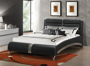 G300350 JEREMAINE KING/QUEEN SIZE LEATHER BED - BLACK
