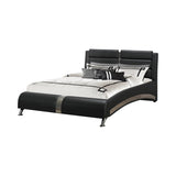 G300350 JEREMAINE KING/QUEEN SIZE LEATHER BED - BLACK