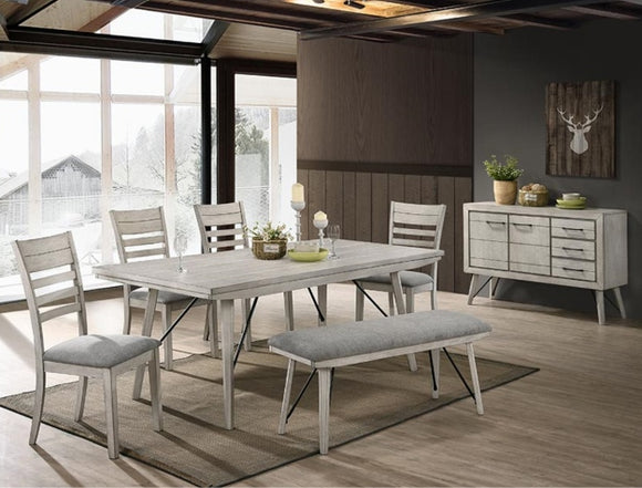 SETD2132 WHITE SANDS DINING SET WITH BENCH