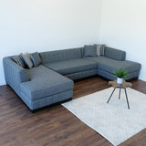 GRAYSON LINEN GRAY DOUBLE CHAISE SECTIONAL