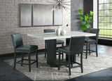 VALENTINO BLACK DINING SET (REAL MARBLE) TABLE & 6 CHAIRS