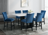 VALENTINO BLUE DINING SET (REAL MARBLE) TABLE & 6 CHAIRS
