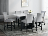 VALENTINO GREY DINING SET (REAL MARBLE) TABLE & 6 CHAIRS