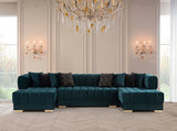 ARIANA - VELVET DOUBLE CHAISE SECTIONAL - GREEN