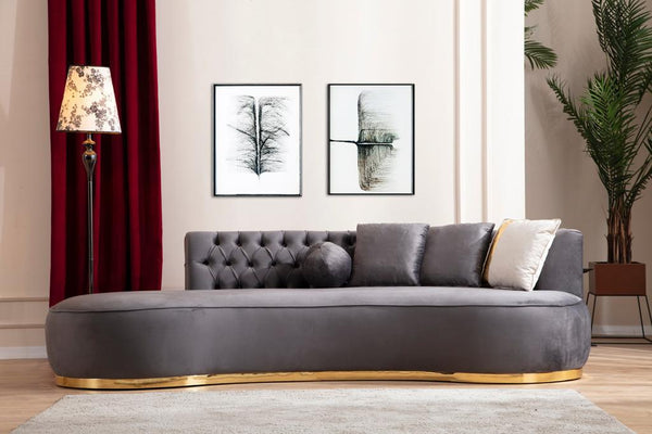 Gray outlet velvet chaise