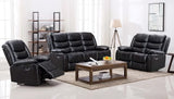 S8383 JUEGO DE SALA RECLINABLE MIAMI - NEGRO