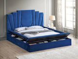B0452 PLATFORM BED WITH STORAGE- BLUE