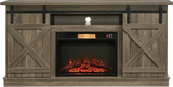 BRICE 64 INCH TV STAND WITH ELECTRIC FIREPLACE - GREY