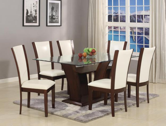 1210WH CAMELIA (RECTANGULAR) DINING SET TABLE & 6 CHAIRS