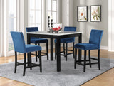 DIOR - BLUE PUB TABLE + 4 CHAIRS DINING SET