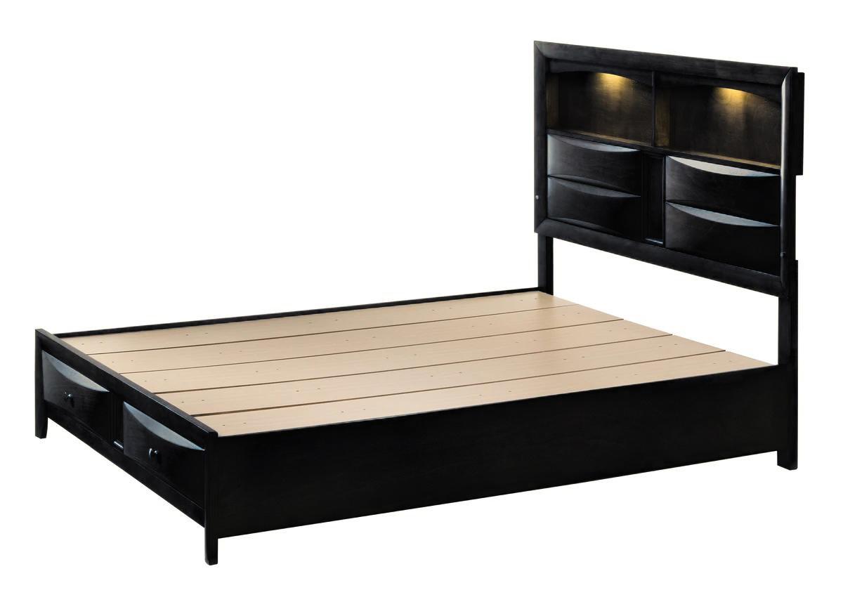 SETB4288 FALLON 4 PCS STORAGE BEDROOM SET - BLACK – Serra Furniture