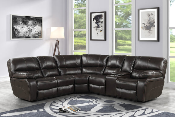 FLORENCE RECLINING SECTIONAL LIVING ROOM SET - BROWN
