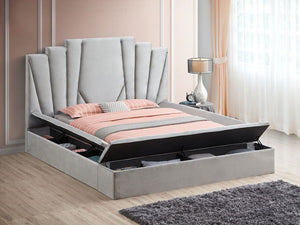 B0454 PLATFORM BED WITH STORAGE- GREY