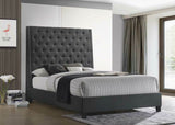 HH530 6FT - KING / QUEEN SIZE VELVET BED - GREY / SILVER
