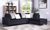 CINDY - BLACK VELVET REVERSIBLE SECTIONAL