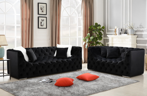 CONJUNTO DE SOFÁ Y LOVESEAT KYLIE - NEGRO