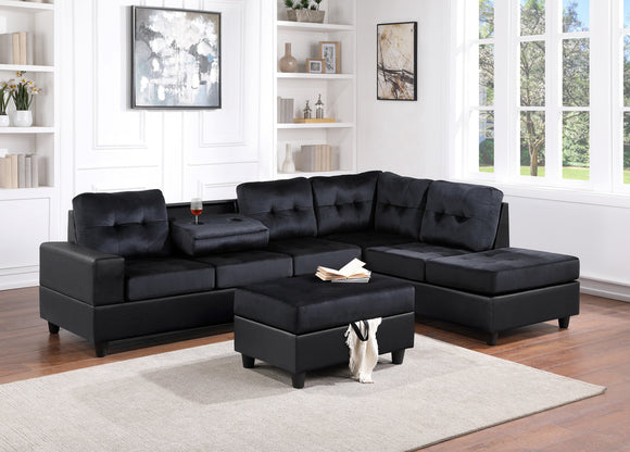 PU9 - HEIGHTS REVERSIBLE SECTIONAL + STORAGE OTTOMAN
