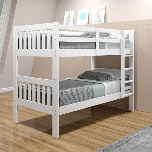 1010 - TWIN OVER TWIN WHITE BUNK BED