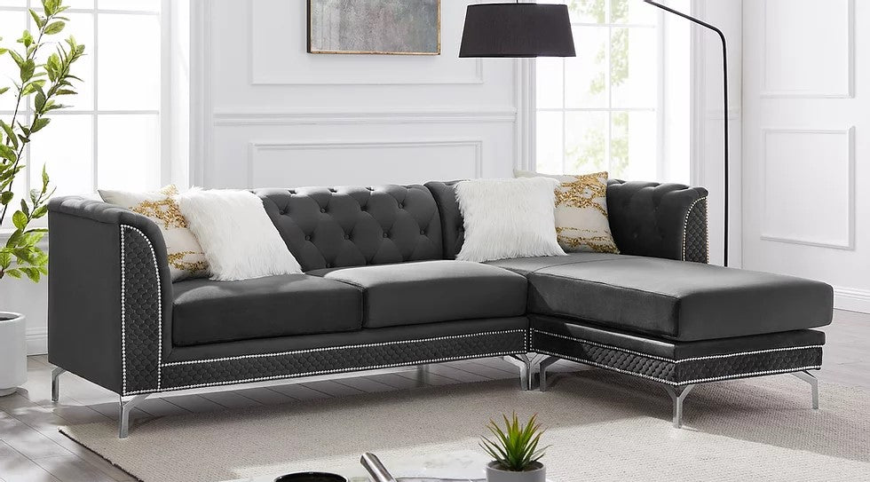 S8181 ZIA 2PCS SECTIONAL LIVING ROOM SET BLUE Serra Furniture